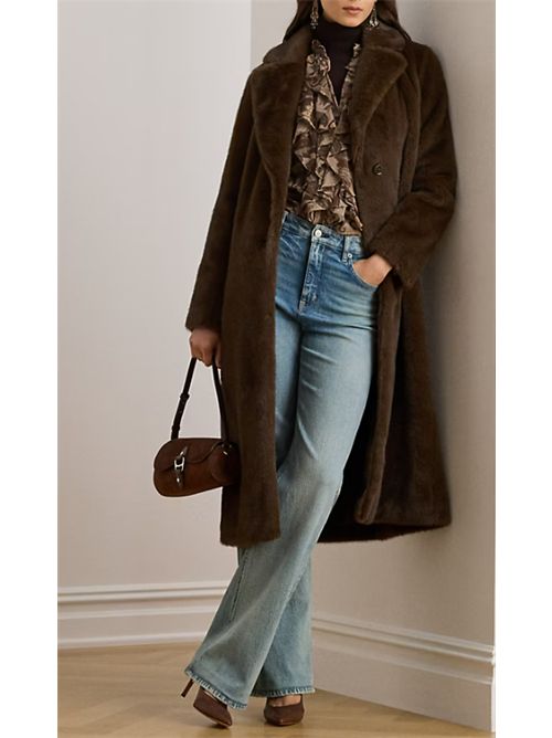 CAPPOTTO IN PELLICCIA ECOLOGICA LAUREN RALPH LAUREN | 297957521001CIRCUIT BROWN